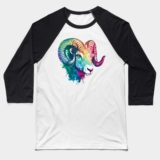 Aries Multicolor Baseball T-Shirt by Sebaslynx